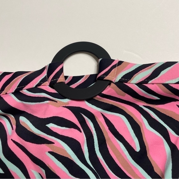 Bikini Lab Wild Child High Waist Bikini Bottoms M Pink Zebra - Picture 7 of 14